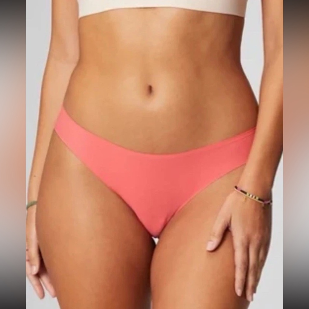 H&M Size 16 Cheeky Coral Peach Ribbed Bikini Bottom Brand New